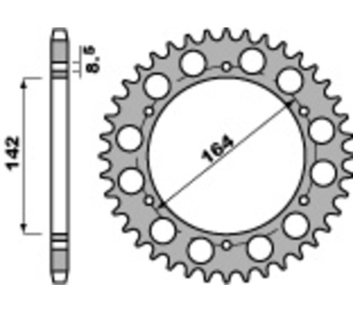 Couronne PBR acier C45 standard 4589 - 525 - 1075364001