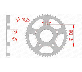 Couronne AFAM acier standard 47201 - 428 - 1074661001