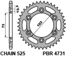 Couronne PBR acier C45 standard 4731 - 525 - 1075400002