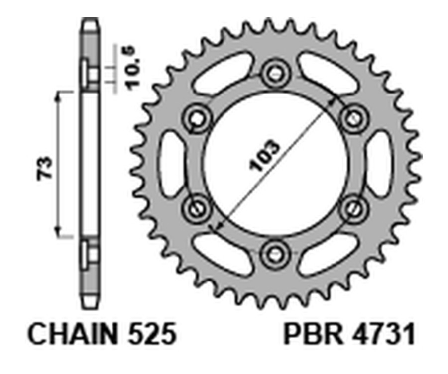 Couronne PBR acier C45 standard 4731 - 525