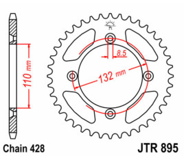 Couronne JT SPROCKETS acier standard 895 - 428 - 1075178002