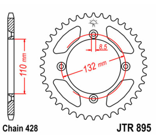 Couronne JT SPROCKETS acier standard 895 - 428 - 1075178002