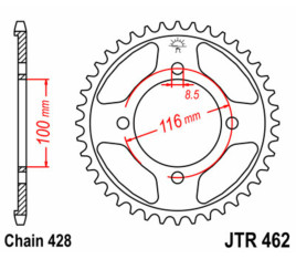 Couronne JT SPROCKETS acier standard 462 - 428 - 1075045002