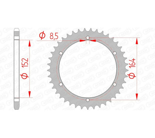 Couronne AFAM acier standard 12502 - 520 - 1074442002