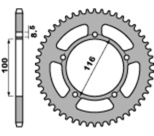 Couronne PBR acier C45 standard 464 - 420 - 1075374001