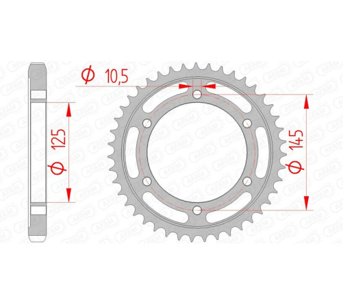 Couronne AFAM acier standard 12601 - 530 - 1074450001