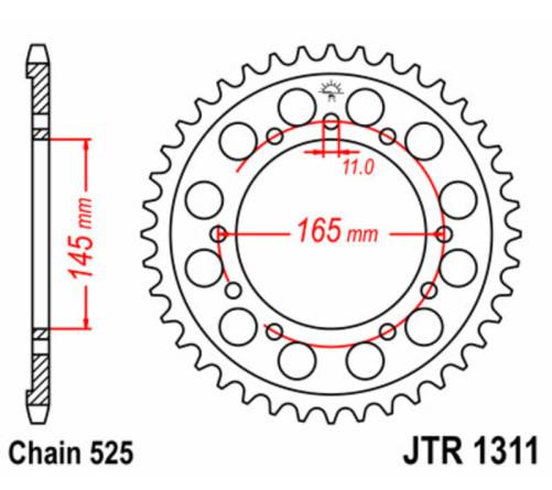 Couronne JT SPROCKETS acier standard 1311 - 525 - 1074899001