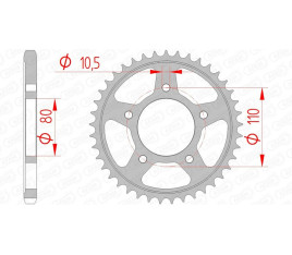 Couronne AFAM acier standard 10504 - 525 - 1074361001