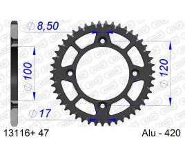 Couronne AFAM aluminium Ultra-Light anodisé dur 13116 - 420 - 1074465001