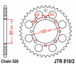 Couronne JT SPROCKETS acier standard - 520 - 1022168