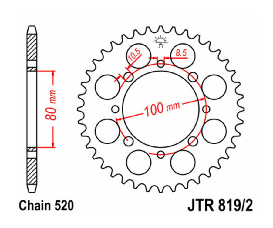 Couronne JT SPROCKETS acier standard - 520