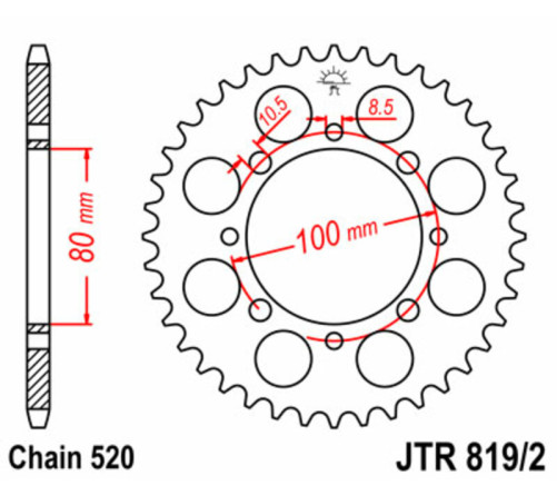 Couronne JT SPROCKETS acier standard - 520 - 1022168