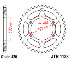 Couronne JT SPROCKETS acier standard 1133 - 420 - 1074878001