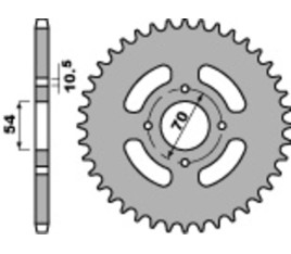 Couronne PBR acier C45 standard 4304 - 428 - 1075275001