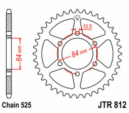 Couronne JT SPROCKETS acier standard 812 - 525 - 1075124001