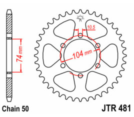 Couronne JT SPROCKETS acier standard 481 - 530 - 1075060002