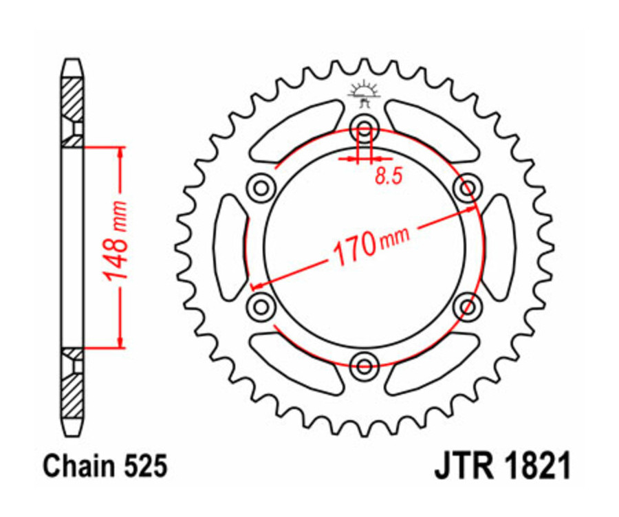 Couronne JT SPROCKETS acier standard 1821 - 525