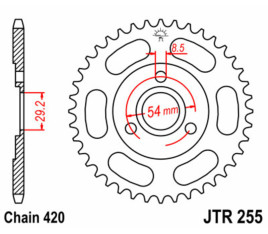 Couronne JT SPROCKETS acier standard 255 - 420 - 1075011002