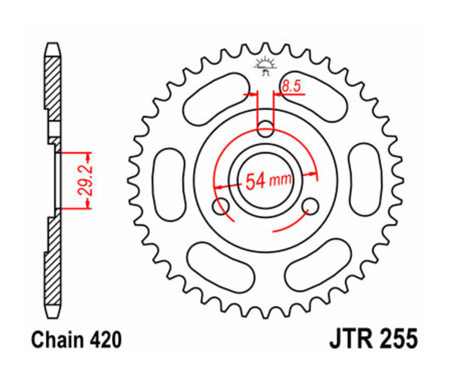 Couronne JT SPROCKETS acier standard 255 - 420