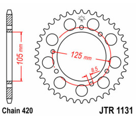 Couronne JT SPROCKETS acier standard 1131 - 420 - 1074876004