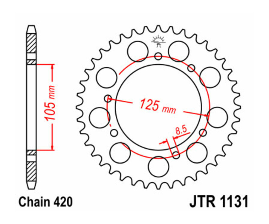 Couronne JT SPROCKETS acier standard 1131 - 420