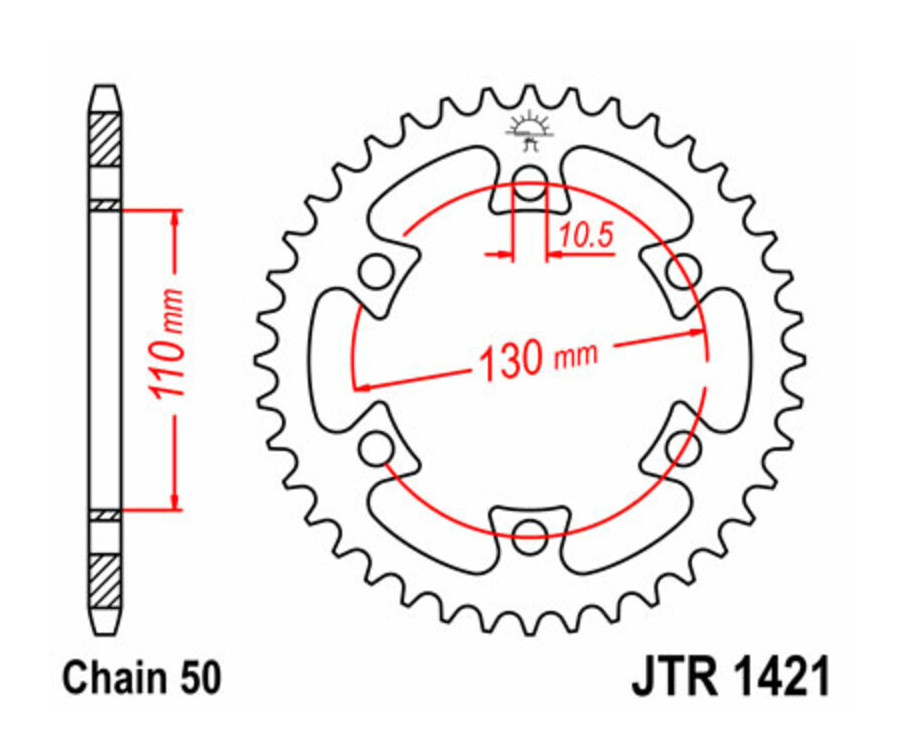 Couronne JT SPROCKETS acier standard 1421 - 530