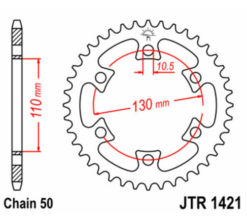 Couronne JT SPROCKETS acier standard 1421 - 530 - 1074922001