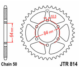 Couronne JT SPROCKETS acier standard 814 - 530 - 1075127001