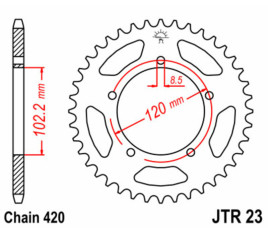 Couronne JT SPROCKETS acier standard 23 - 420 - 1074996001