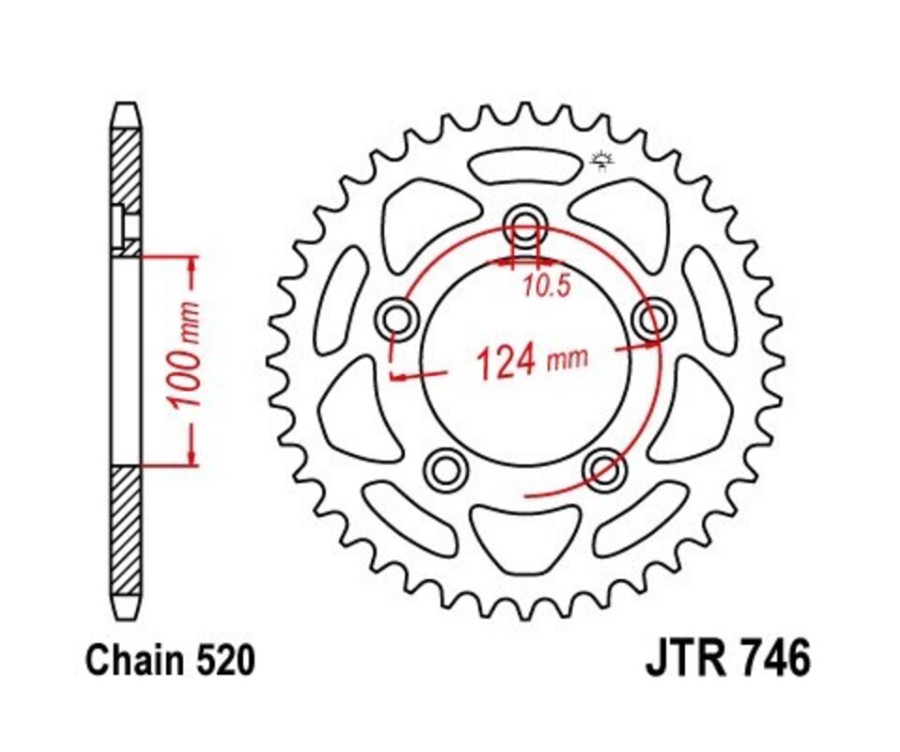 Couronne JT SPROCKETS acier standard 746 - 520