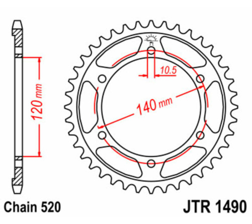 Couronne JT SPROCKETS acier standard 1490 - 520 - 1074932005