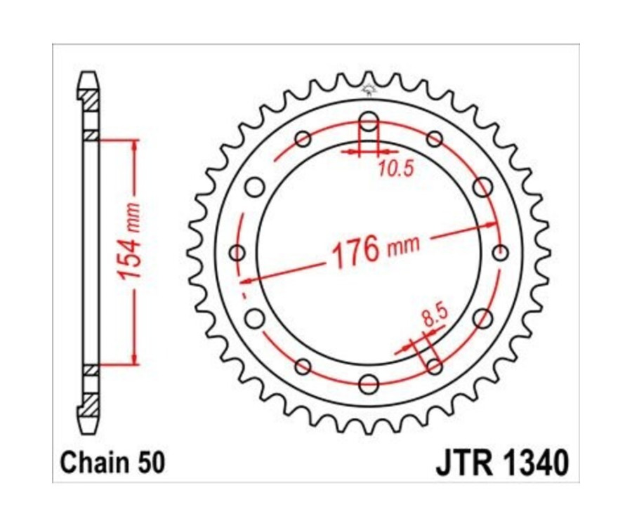 Couronne JT SPROCKETS zinc standard 1340 - 530