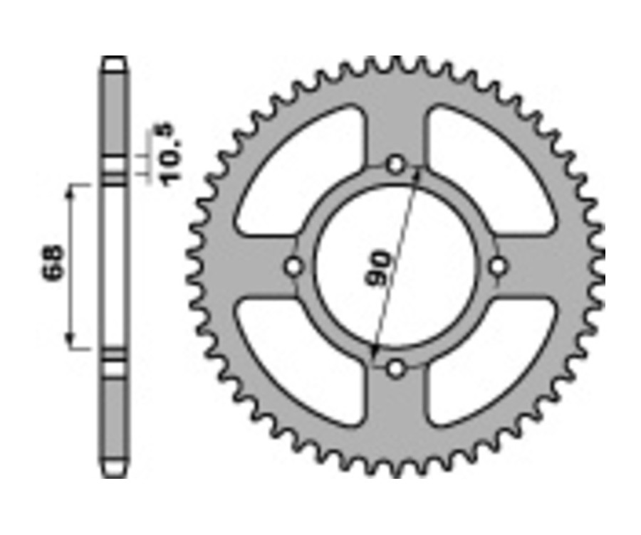 Couronne PBR acier C45 standard 256 - 520