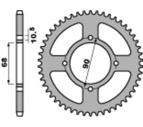 Couronne PBR acier C45 standard 256 - 520