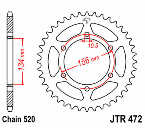 Couronne JT SPROCKETS acier standard 472 - 520 - 1075051001