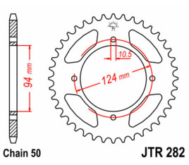 Couronne JT SPROCKETS acier standard 282 - 530 - 1075029003