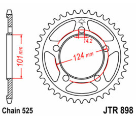 Couronne JT SPROCKETS acier standard 898 - 525 - 1075528002