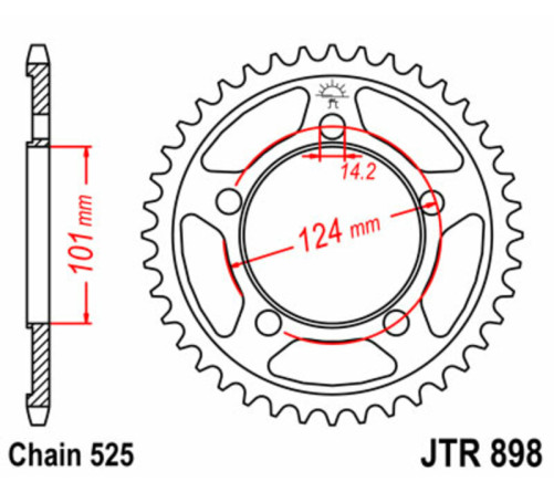 Couronne JT SPROCKETS acier standard 898 - 525 - 1075528002