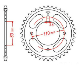 Couronne JT SPROCKETS acier standard 1219 - 428 - 1074887001