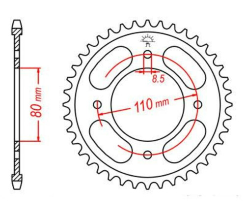 Couronne JT SPROCKETS acier standard 1219 - 428 - 1074887001