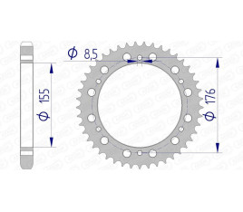 Couronne AFAM aluminium 87601 - 530 - 1074762003