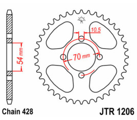 Couronne JT SPROCKETS acier standard 1206 - 428 - 1074882001