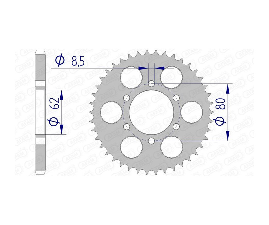 Couronne AFAM aluminium Ultra-Light anodisé dur 13208 - 428