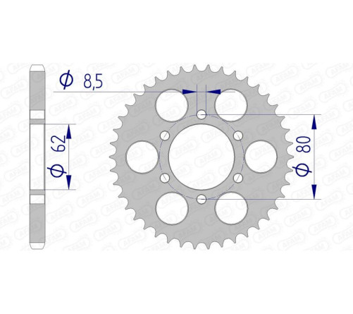 Couronne AFAM aluminium Ultra-Light anodisé dur 13208 - 428 - 1074466001