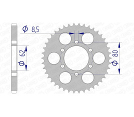 Couronne AFAM aluminium Ultra-Light anodisé dur 13208 - 428