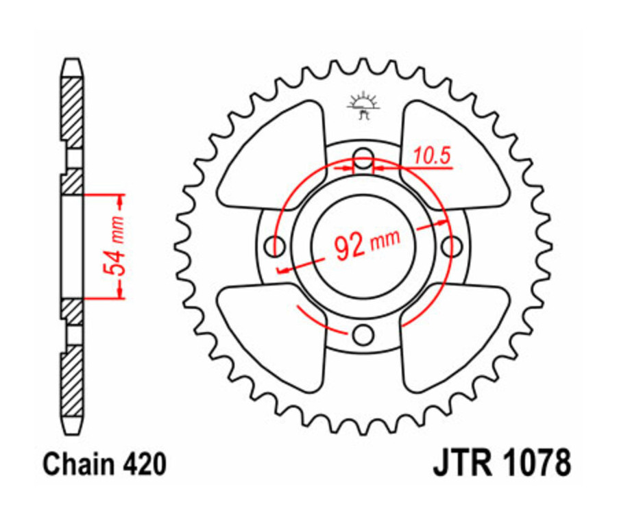 Couronne JT SPROCKETS acier standard 1078 - 420