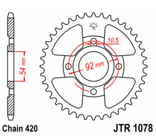 Couronne JT SPROCKETS acier standard 1078 - 420 - 1074871001