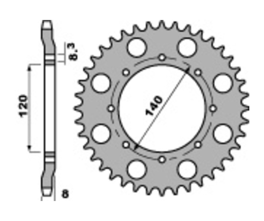 Couronne PBR acier C45 standard 506 - 520