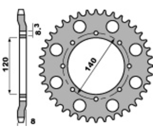 Couronne PBR acier C45 standard 506 - 520 - 1075418001