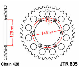 Couronne JT SPROCKETS acier standard 805 - 428 - 1075118001